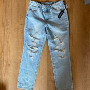 NWT Blank NYC The Madison Crop Light Wash Distressed Jeans High Rise Size 4 27